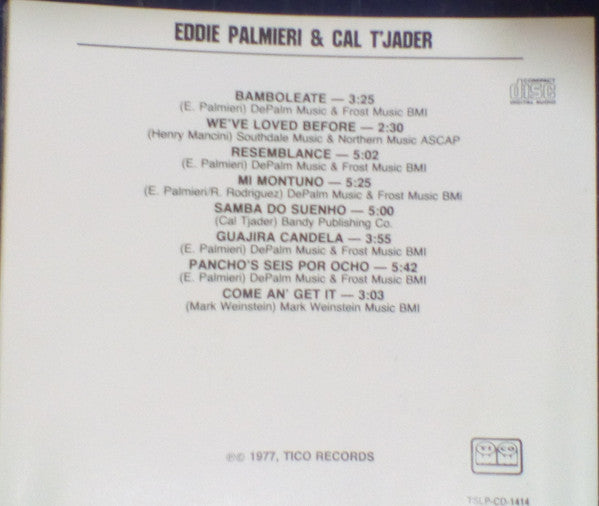 Eddie Palmieri & Cal Tjader : Palmieri & T'Jader (CD, Album, RE)