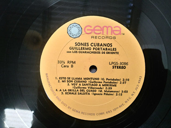 Guillermo Portabales Con Los Guaracheros De Oriente : Sones Cubanos (LP)