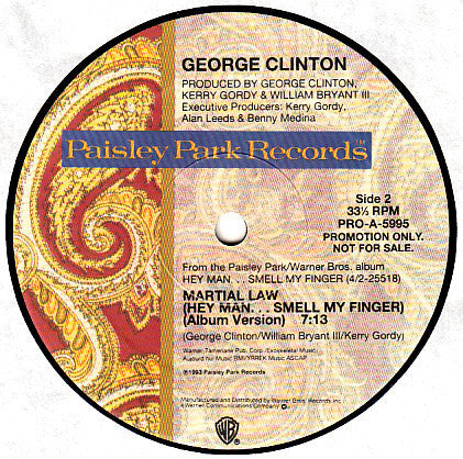 George Clinton : Martial Law (Hey Man...Smell My Finger) (12", Promo)