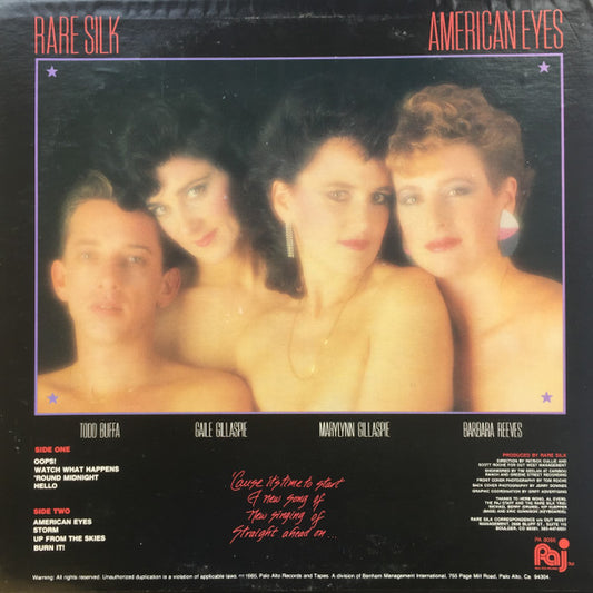 Rare Silk : American Eyes (LP, Album)