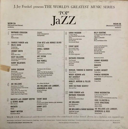 Various - The World's Greatest Music Series: "Pop" Jazz (Volume 1) vinyl record, 5xLP (Near Mint (NM or M-)) | Lulo Records