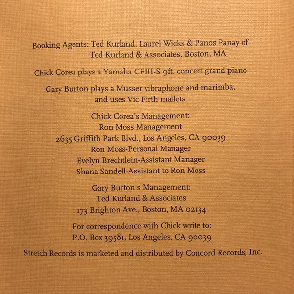 Gary Burton / Chick Corea : Native Sense (CD, Album)