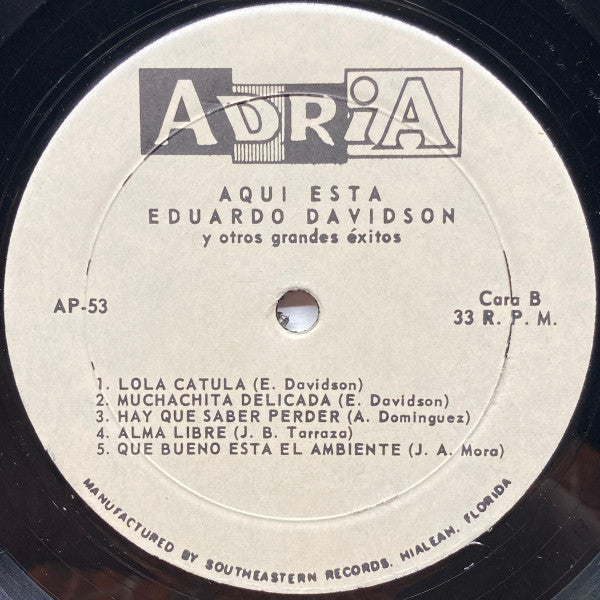 Eduardo Davidson : Aqui Esta (LP, Album)