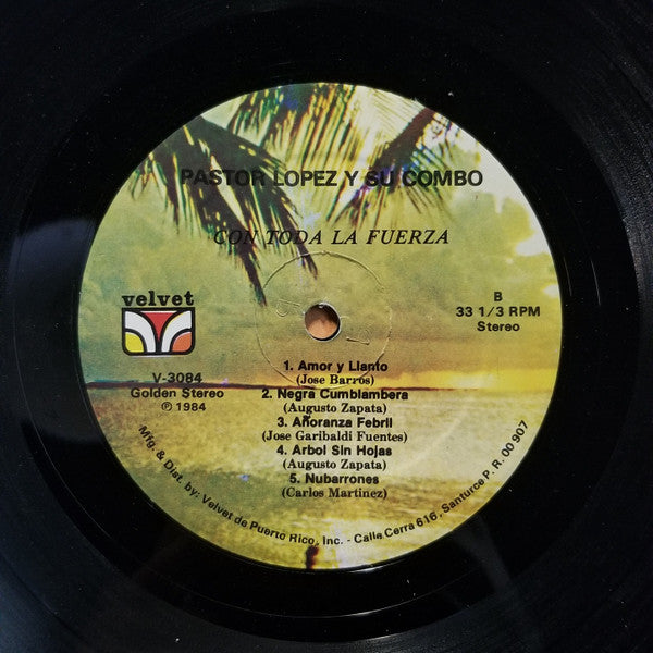 Pastor López Y Su Combo : Con Toda La Fuerza (LP, Album)