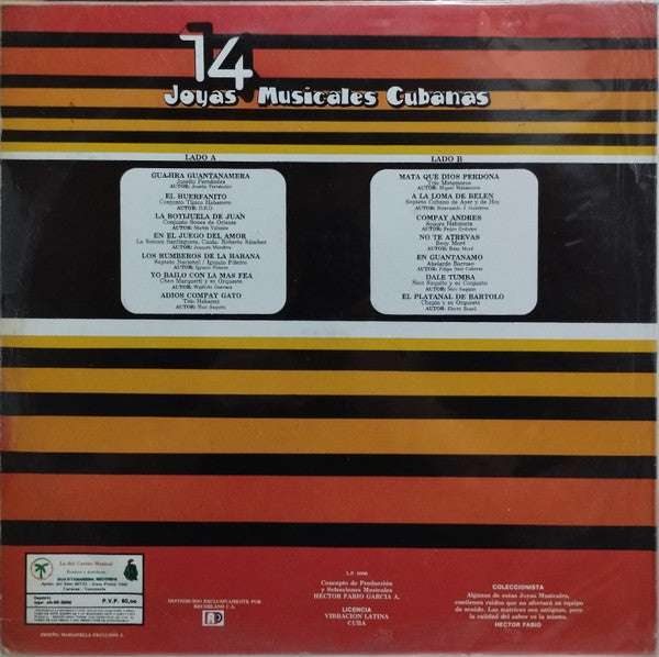 Various : 14 Joyas Musicales Cubanas - Volúmen 1 (LP, Comp)