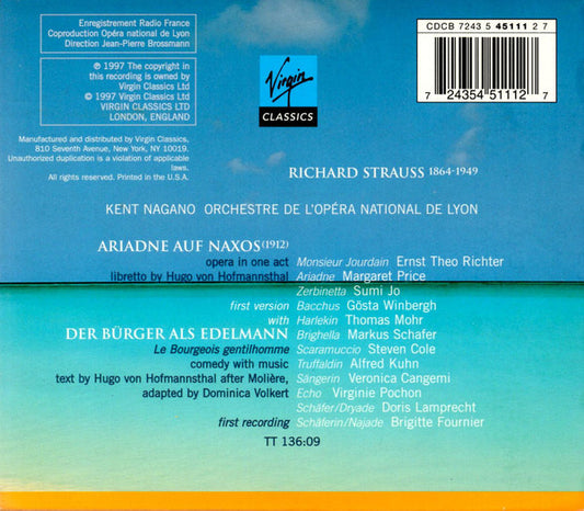 Richard Strauss, Margaret Price, Sumi Jo, Gösta Winbergh, Ernst Theo Richter, Kent Nagano, Orchestre De L'Opéra De Lyon - Der Bürger Als Edelmann / Ariadne Auf Naxos vinyl record, 2xCD (Near Mint (NM or M-)) | Lulo Records
