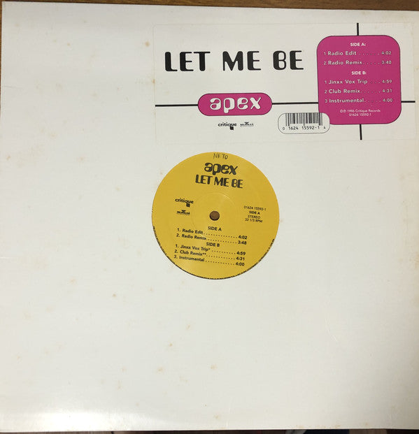 Apex (7) : Let Me Be (12")