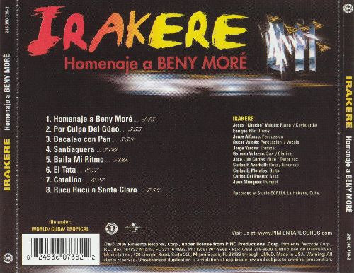 Irakere - Homenaje A Beny Moré vinyl record, CD (Near Mint (NM or M-)) | Lulo Records