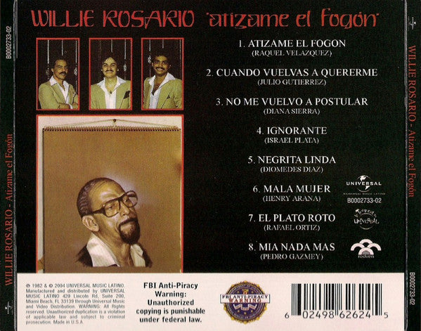 Willie Rosario : Atizame El Fogón (CD, Album, RE, Dig)