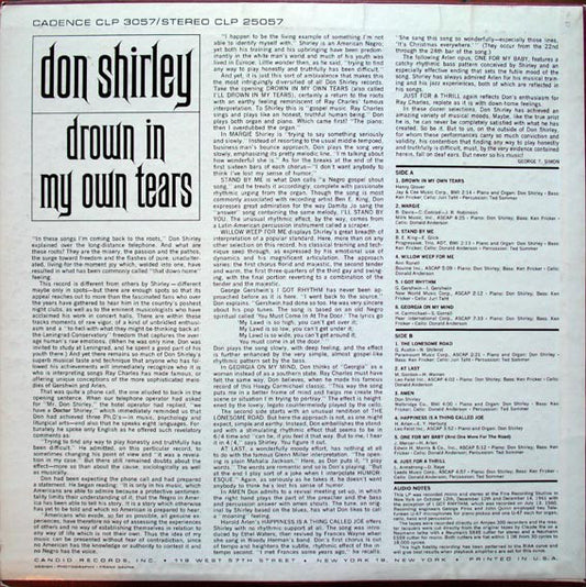 Don Shirley - Drown In My Own Tears vinyl record, LP (Very Good (VG)) | Lulo Records