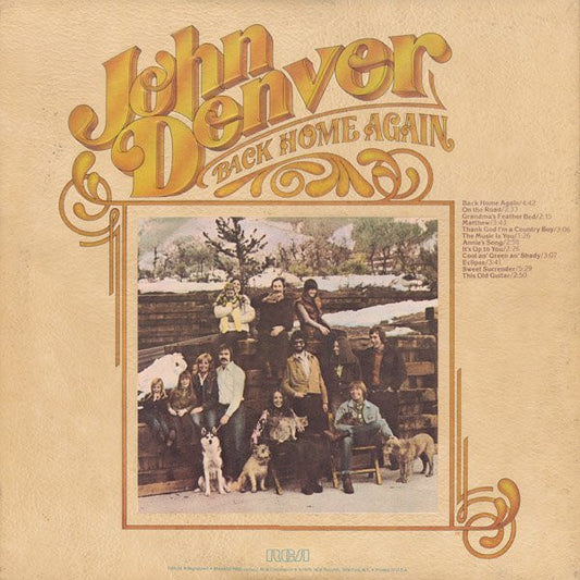 John Denver - Back Home Again vinyl record, LP (Near Mint (NM or M-)) | Lulo Records