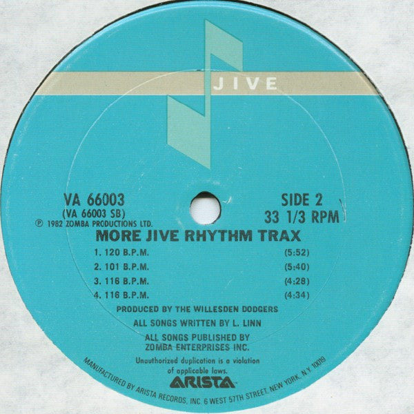 Willesden Dodgers : More Jive Rhythm Trax (LP, Album)