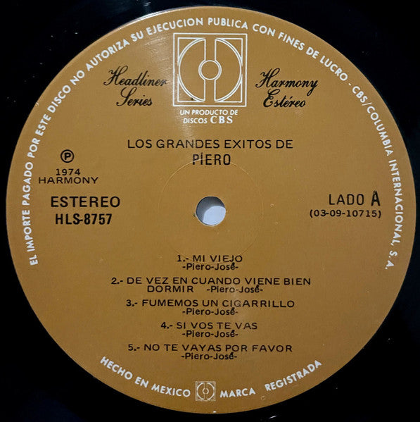 Piero (7) : Los Grandes Éxitos De Piero (LP, Comp)