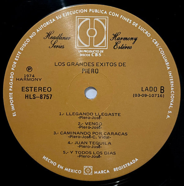 Piero (7) : Los Grandes Éxitos De Piero (LP, Comp)