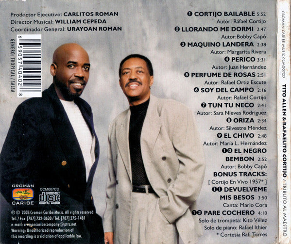 Tito Allen, Rafael Cortijo Jr : Tributo Al Maestro (CD, Album, Dig)
