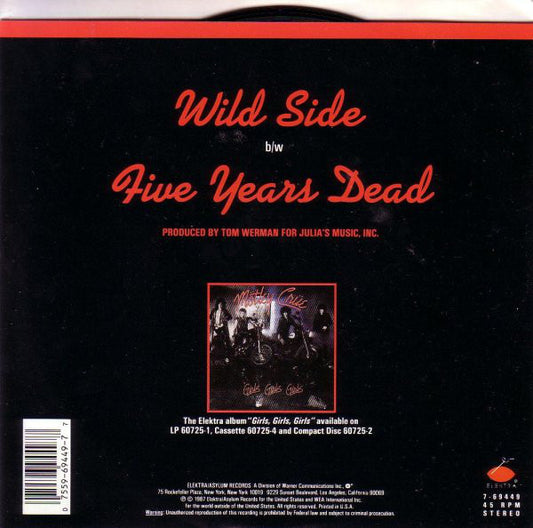 Mötley Crüe : Wild Side (7", Single, All)