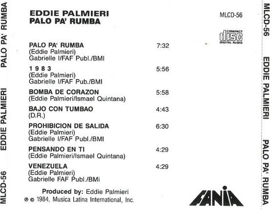 Eddie Palmieri : Palo Pá Rumba (CD, Album, RE)