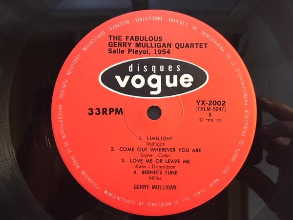 Gerry Mulligan Quartet : The Fabulous Gerry Mulligan Quartet (2xLP, Comp, Mono, RE, Gat)