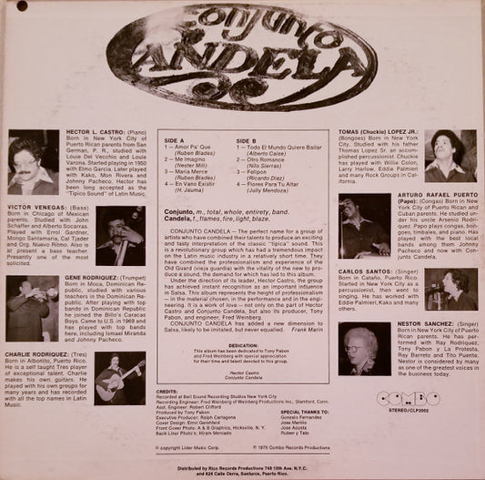 Conjunto Candela : Conjunto Candela (LP, Album, Mono)