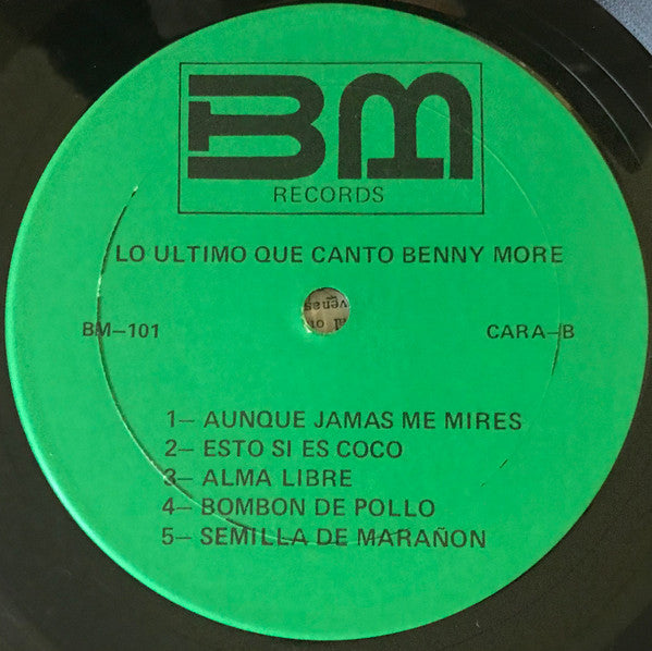 Beny Moré : Lo Último Que Cantó Benny Moré (LP, Album)