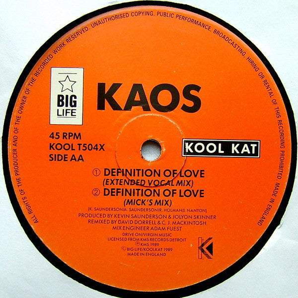 Kaos : Definition Of Love (12")