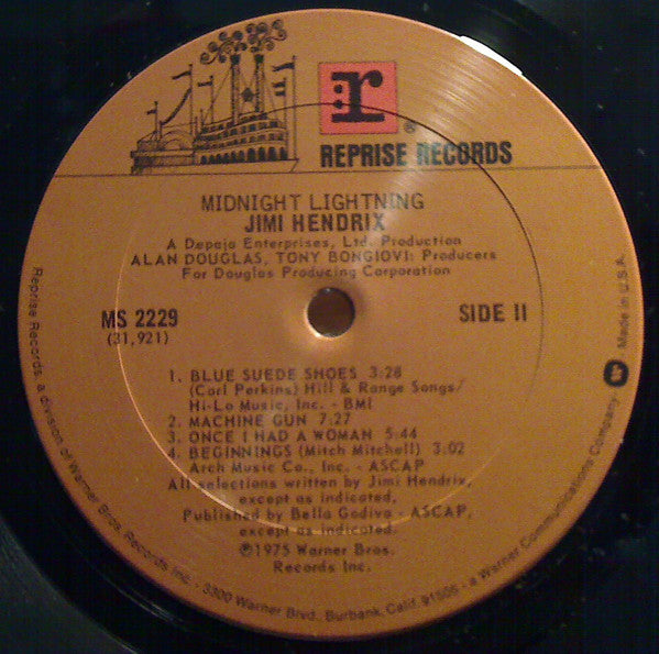 Jimi Hendrix : Midnight Lightning (LP, Album, RP, San)