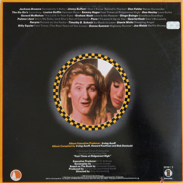 Various : Fast Times At Ridgemont High • Music From The Motion Picture (2xLP, Album, Comp, AR )
