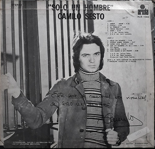 Camilo Sesto - Sólo Un Hombre vinyl record, LP (Very Good (VG)) | Lulo Records