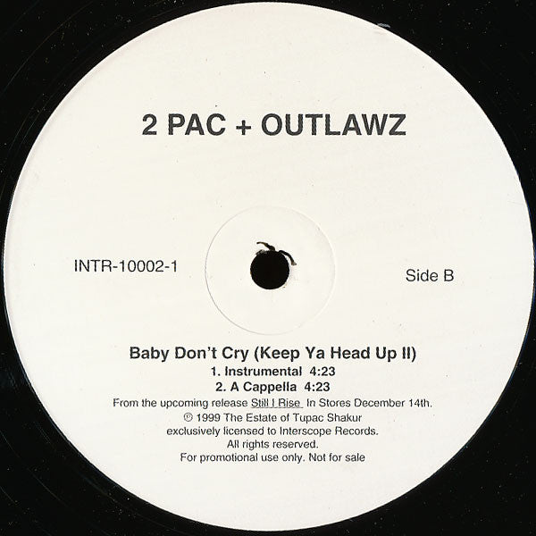2Pac + The Outlawz : Baby Don't Cry (Keep Ya Head Up II) (12", Single, Promo)