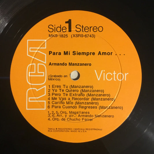 Armando Manzanero : Para Mi Siempre Amor... (LP, Album)