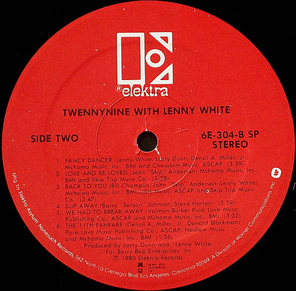 Twennynine With Lenny White : Twennynine With Lenny White (LP, Album, SP )