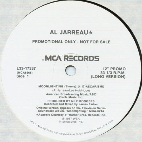 Al Jarreau : Moonlighting (Theme) (12", Promo)