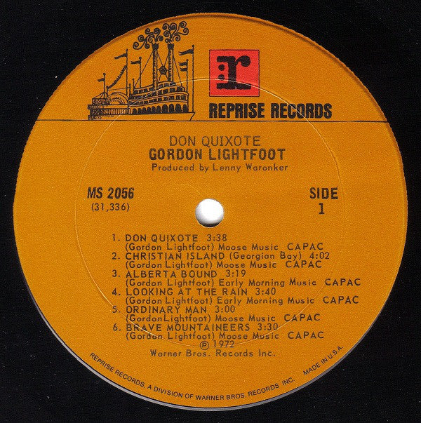 Gordon Lightfoot : Don Quixote (LP, Album, Pit)