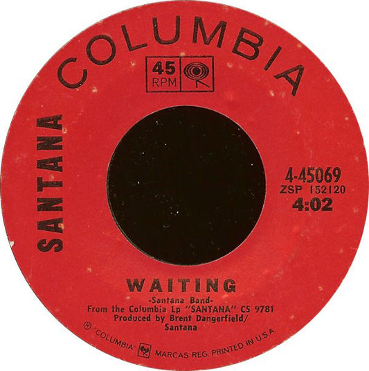 Santana : Evil Ways / Waiting (7", Single, Mono, M/Print, Styrene, Ter)