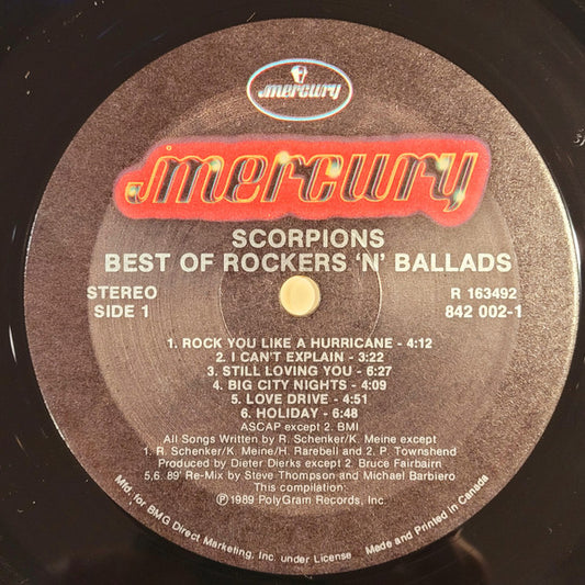 Scorpions : Best Of Rockers N' Ballads (LP, Comp, Club, BMG)