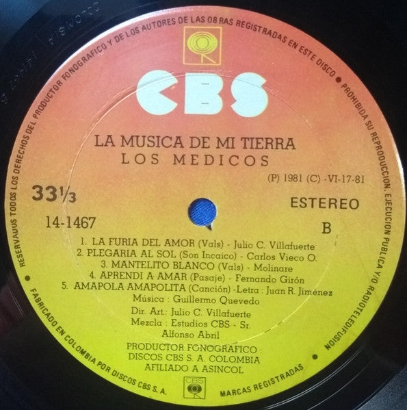 Los Médicos : La Música De Mi Tierra (LP, Album)