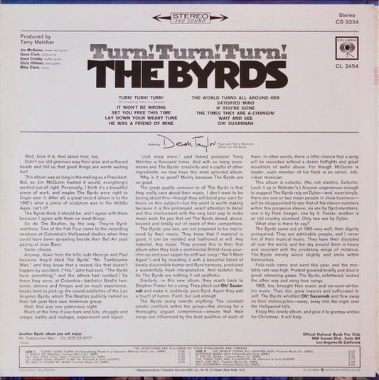 The Byrds - Turn! Turn! Turn! vinyl record, LP (Near Mint (NM or M-)) | Lulo Records
