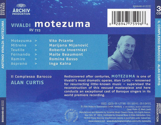 Antonio Vivaldi / Vito Priante › Marijana Mijanovic › Roberta Invernizzi › Maite Beaumont › Romina Basso › Inga Kalna, Il Complesso Barocco, Alan Curtis - Motezuma vinyl record, 3xCD (Near Mint (NM or M-)) | Lulo Records