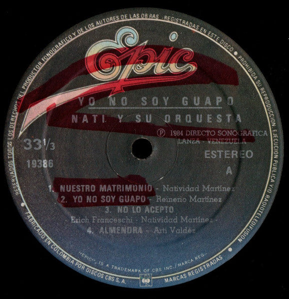 Naty Y Su Orquesta : Yo No Soy Guapo (LP, Album)
