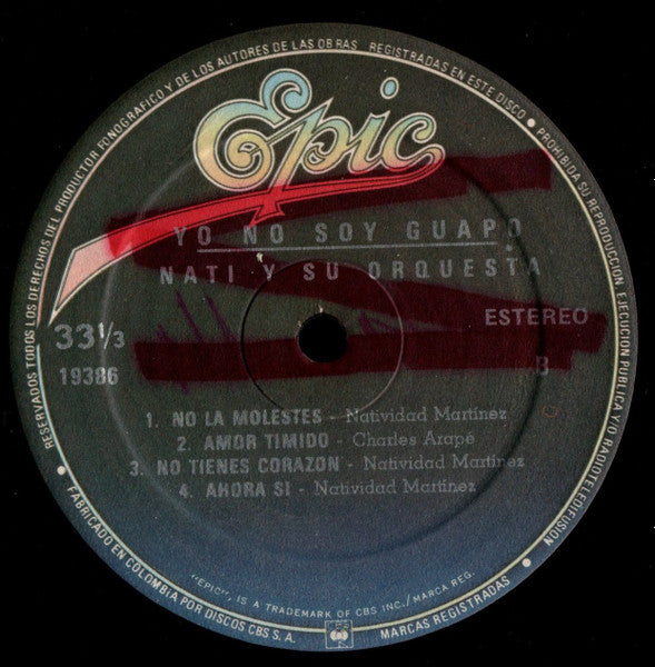 Naty Y Su Orquesta : Yo No Soy Guapo (LP, Album)