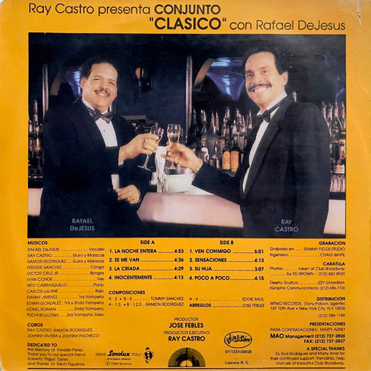 Ray Castro* Presenta Conjunto "Clasico"* Con Rafael DeJesus* : Sensaciones (LP, Album)