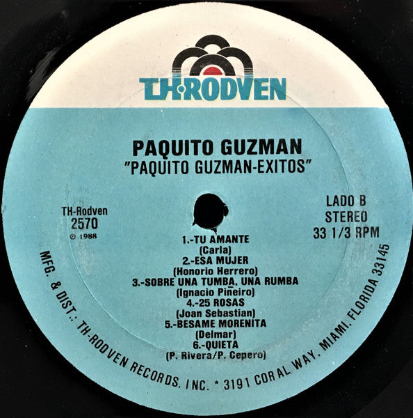 Paquito Guzman : Paquito Guzman - Exitos (LP, Album)