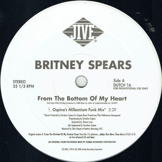 Britney Spears - From The Bottom Of My Broken Heart (Crossover Remixes) vinyl record, 12" (Mint (M)) | Lulo Records