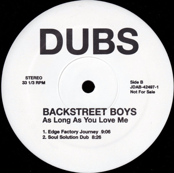 Backstreet Boys : As Long As You Love Me (Dubs) (12", Promo)