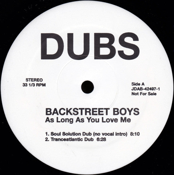 Backstreet Boys : As Long As You Love Me (Dubs) (12", Promo)