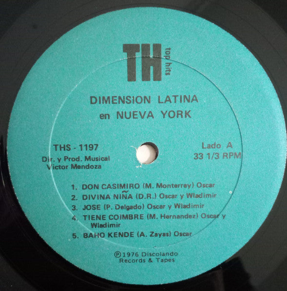 Dimension Latina Cantan Oscar D' León Y Wladimir : Dimension Latina En Nueva York (LP, Album)