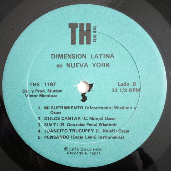 Dimension Latina Cantan Oscar D' León Y Wladimir : Dimension Latina En Nueva York (LP, Album)