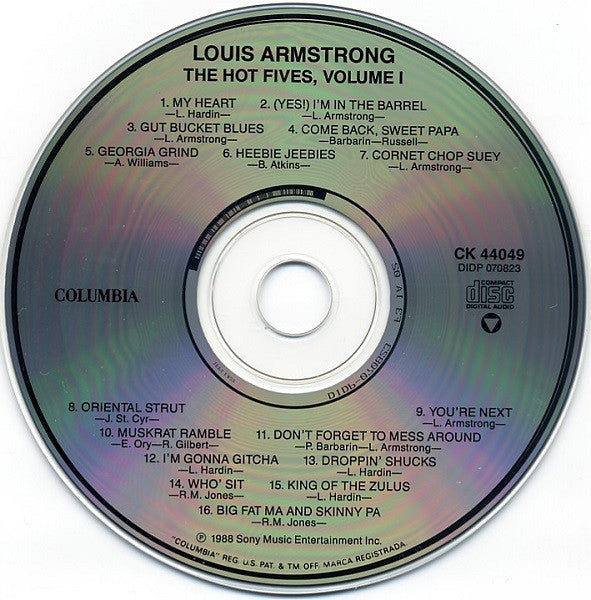 Louis Armstrong : The Hot Fives, Volume I (CD, Comp, RM)