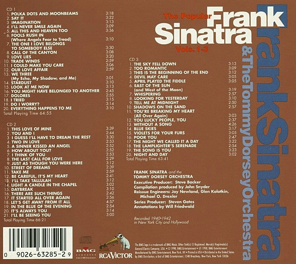 Frank Sinatra & Tommy Dorsey And His Orchestra : The Popular Sinatra Vols. 1-3 (3xCD, Comp + Box)