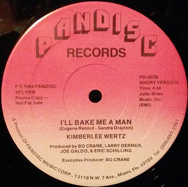 Kimberlee Wertz : I'll Bake Me A Man (12")
